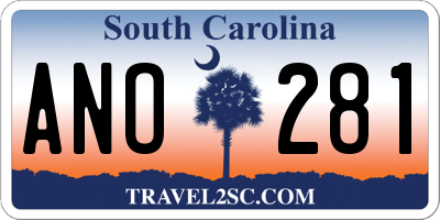 SC license plate ANO281