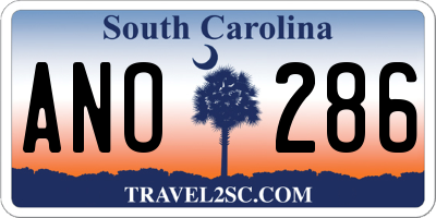 SC license plate ANO286