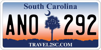SC license plate ANO292