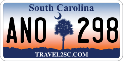 SC license plate ANO298