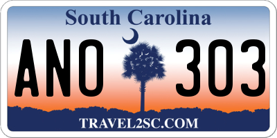 SC license plate ANO303
