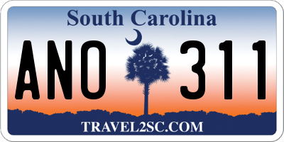 SC license plate ANO311