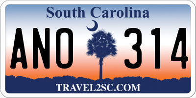SC license plate ANO314