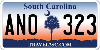 SC license plate ANO323