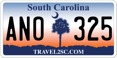 SC license plate ANO325