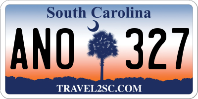 SC license plate ANO327