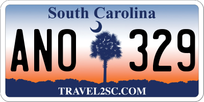 SC license plate ANO329