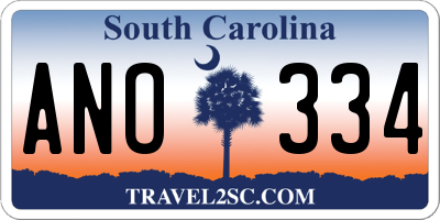 SC license plate ANO334