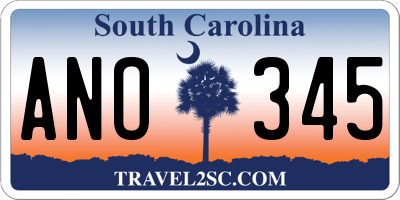 SC license plate ANO345