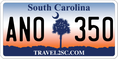 SC license plate ANO350