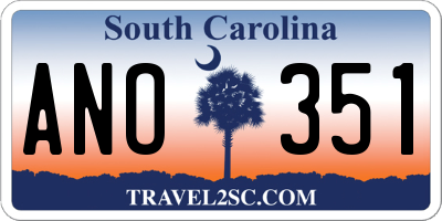 SC license plate ANO351
