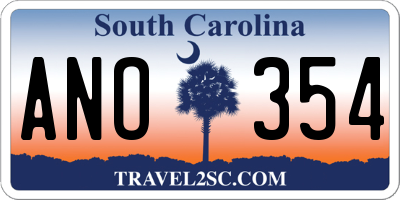 SC license plate ANO354