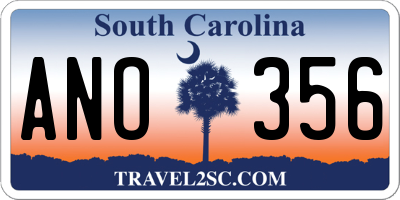 SC license plate ANO356