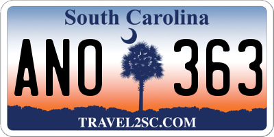 SC license plate ANO363