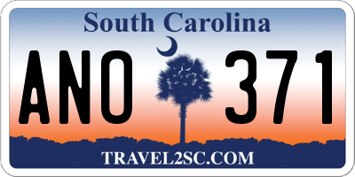 SC license plate ANO371