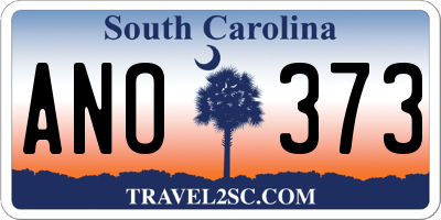 SC license plate ANO373