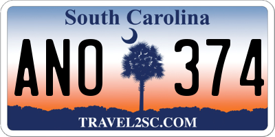 SC license plate ANO374
