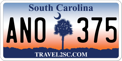 SC license plate ANO375