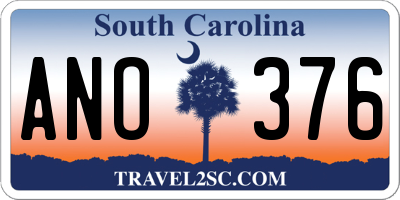 SC license plate ANO376