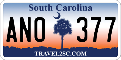 SC license plate ANO377