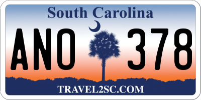 SC license plate ANO378