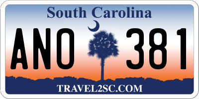 SC license plate ANO381