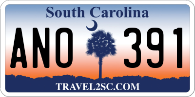 SC license plate ANO391