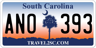 SC license plate ANO393