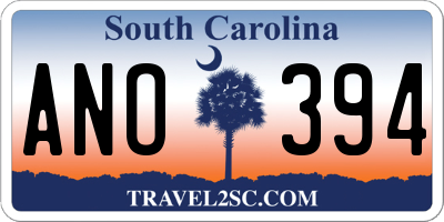SC license plate ANO394