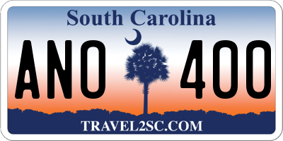 SC license plate ANO400