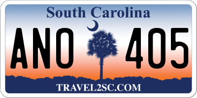 SC license plate ANO405