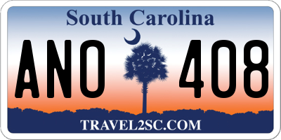 SC license plate ANO408