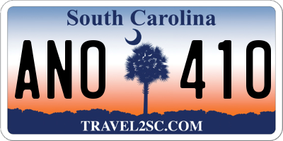 SC license plate ANO410