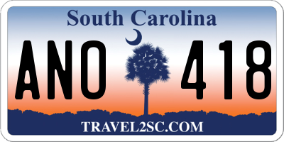 SC license plate ANO418