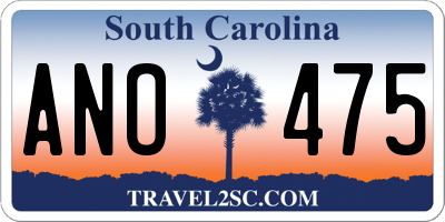 SC license plate ANO475