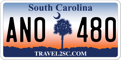 SC license plate ANO480