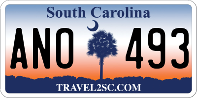 SC license plate ANO493