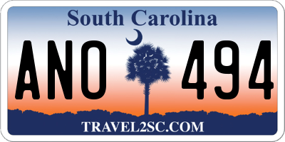 SC license plate ANO494