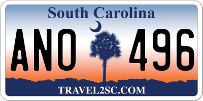 SC license plate ANO496