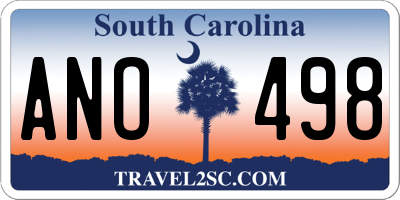 SC license plate ANO498