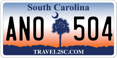 SC license plate ANO504