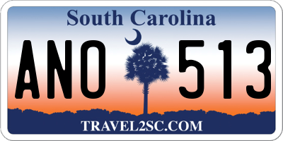 SC license plate ANO513