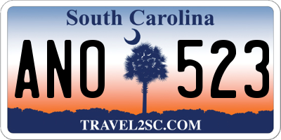 SC license plate ANO523