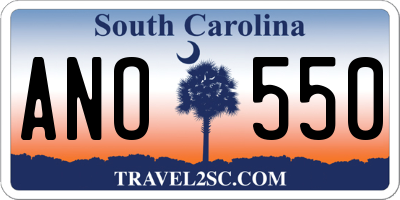 SC license plate ANO550