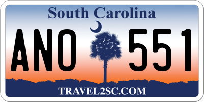 SC license plate ANO551