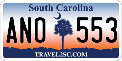 SC license plate ANO553