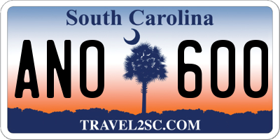 SC license plate ANO600