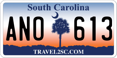 SC license plate ANO613