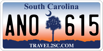 SC license plate ANO615