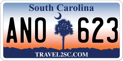 SC license plate ANO623